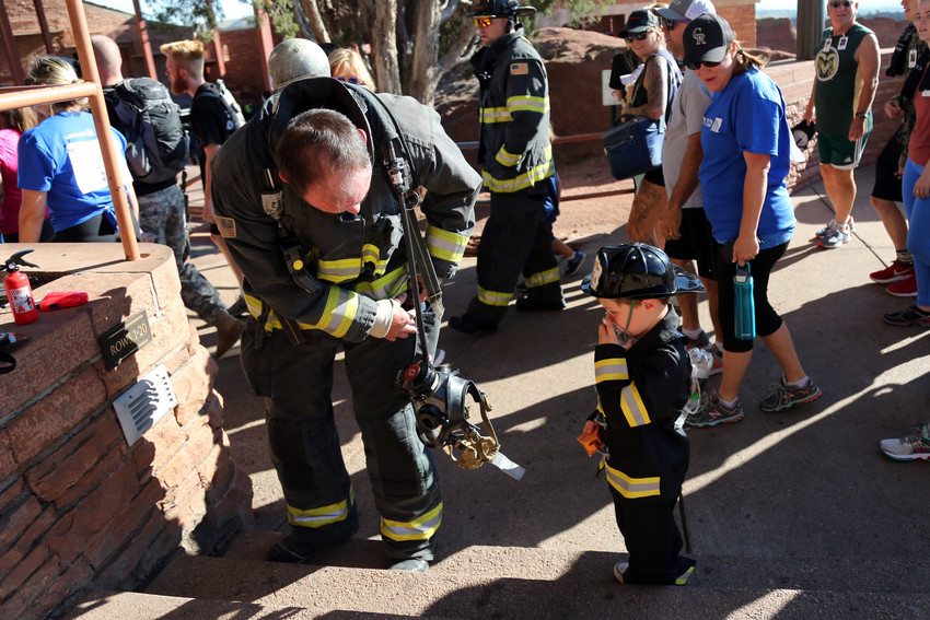 The next generation of firefighters also joined the climb.